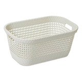 Cesto Para Ropa Dea Home Canasto Rattan Laundry 45l Blanco