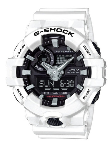 Relógio Casio G-shock Masculino Anadigi Branco Ga-700-7adr