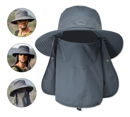 Gorro Pescador Protección Seca Uv Integral Nuca Y Rostro