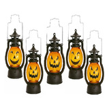 5 Lamparas Luz Led Halloween Forma De Calabaza Decoracion