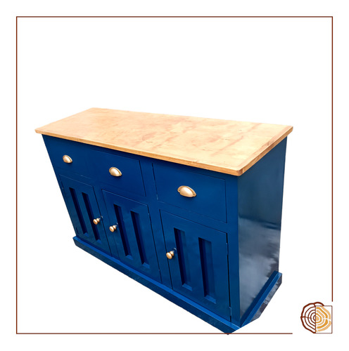 Buffet De Madera Color Azul 