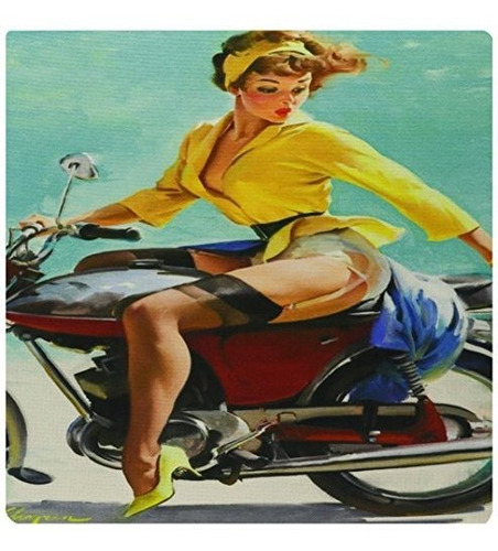 Mouse Pad Elvgren Pinup Girl En Moto - (mp_171618_1)