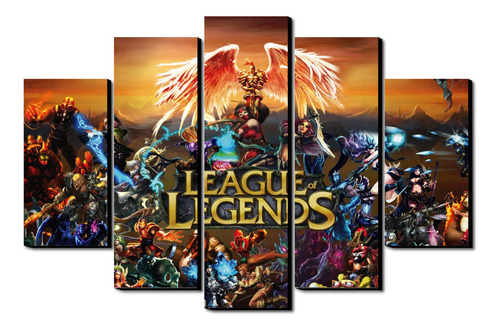Cuadro 5 Pz League Of Legends 100 X 70 Cm