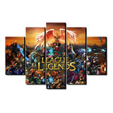 Cuadro 5 Pz League Of Legends 100 X 70 Cm