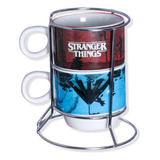 Stranger Things Torre C 2 Canecas + Suporte Oficial Netflix