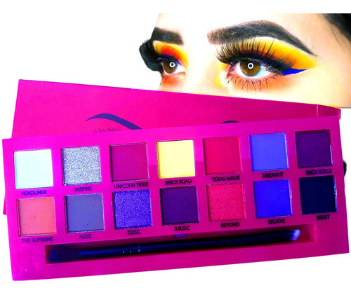 Hermosa Paleta 14 Sombras Ojos Mixtas Make Up Con Brocha