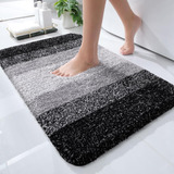 Alfombra Baño Olany De Microfibra Shaggy 76x51 - Negro