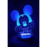 Lámpara Led Noche 3d Mickey Mouse Personalizada 16 Colores