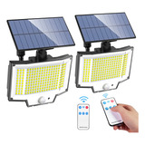 Luces Solares 2 Paquetes, 200 Led Lampara Solar 3 Modos Ip65