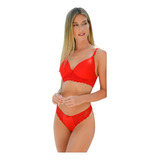 Conjunto Tiento Art 856 Trinagulo Soft Microfibra Y Encaje