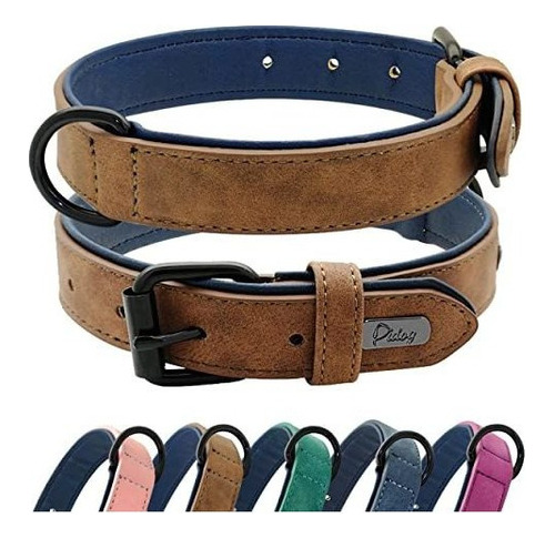 Didog Collar De Perro De Cuero Suave Acolchado, Collar De Pe