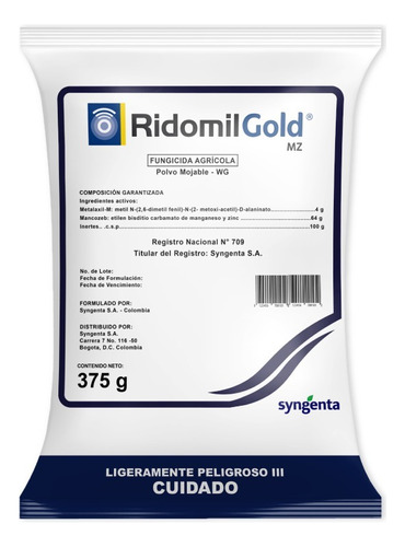 Ridomil Gold Control De Hongos En Plantas X 375 Gr