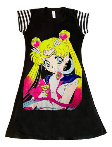Vestido De Algodón Estampado 10 Al 16 Sailor Moon Stitch