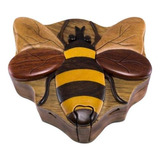 Wood Intarsia Bee - Caja Secreta De Madera Para Rompecabezas
