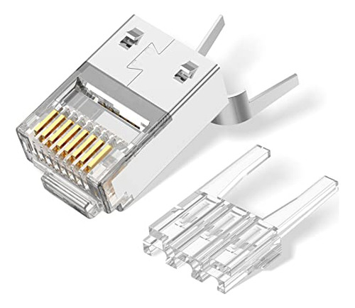 Conector Cat6 Rj45 Vcelink Blindado Conectores Cat6 De Cuero