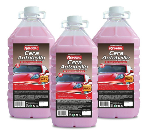 Cera Autobrillo Revigal 3 Bidones X 5 L. Kit Uso Profesional