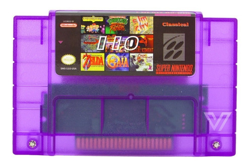 Fita Snes 110 Em 1 Super Mario Zelda Top Gear Mortal Kombat