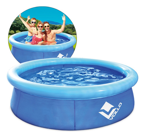 Piscina Inflável 1000 Litros Redonda Pvc Azul Vollo Pvc + Nf