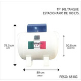 Tanque Estacionario Fermon Horizontal Blanco 180 Lts Gas Lp