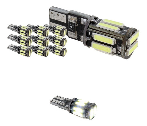 Kit 10 Focos De Pellizco 10 Led 7014 Canbus 12v