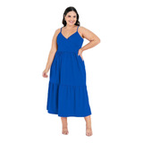 Vestido Midi Alcinha Plus Size Modinha Blogueira