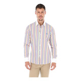 Camisa Portoblanco De Hombre Manga Larga De Rayas