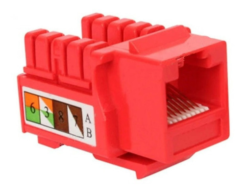 Keystone Jack Rj45 Red Lan Cat 6 3bumen X 10 Und Certificado