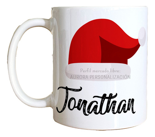 Mug Taza Navidad Personalizado Nombre Gorro Noel Santa