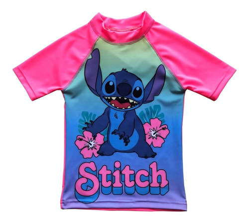 Remera Manga Corta Disney Stitch Proteccion Solar Uv50