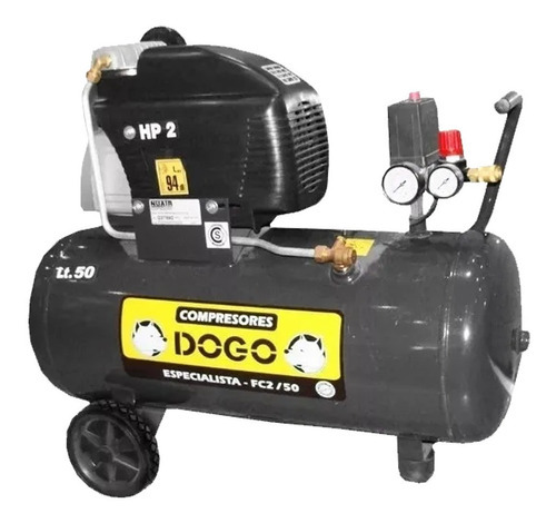 Compresor Dogo 50 Lts 2 Hp Especialista Monofásico Dog50335 Color Negro Fase Eléctrica Monofásica