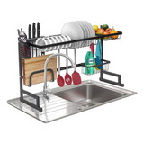 Secador Escurridor De Platos Loza 85cm Metal Cocina Negro