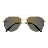 Lentes De Sol Cartier Ct0325s-007 59 Dorado Hombre