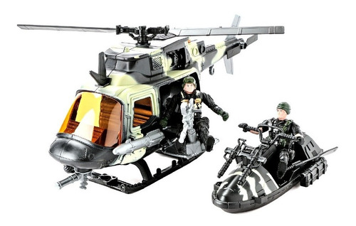 Helicoptero Bell Oh-58 K  Grande Plastico Esc 1:18 C/soldado