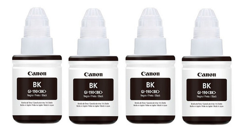 4 Pack Tinta Canon Gi-190 Original G1100 G2100 G3100 G4100