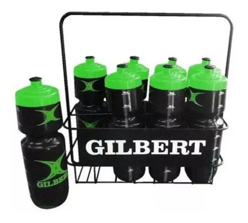 8 Botellas Caramañolas 700cc + Canasto Metalico Gilbert