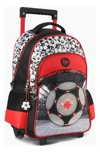 Mochila Carrito 18'' New Champions Con Luz Led Footy Premium