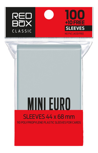 Mini Euro 44 X 68mm 100 Uni Board Game Sleeve Redbox Classic