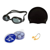 Kit Natacion Antiparra Gorro Silicona Clip Y Tapones Oido