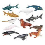 12x Figuras De Animais Marinhos Brinquedo Presentes Do Dia