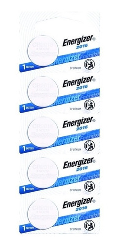 Pila Botón Energizer Cr2016 Litio Blister X 5 Unidades