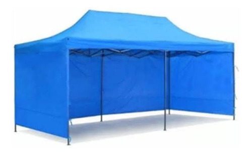 Toldo Plegable 3x6 Metros Lona Impermeable Y Paredes Azul Uv