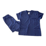 Pijama Cirúrgico Veterinária Scrub Feminino - Azul Marinho