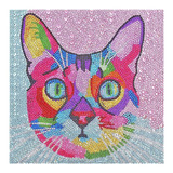 Kit De Pintura 5d Con Diamantes Gato De Colores