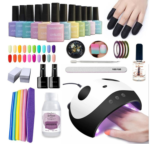 Kit Esmaltes Semipermanenetes Removedor Uv Base Top Lima