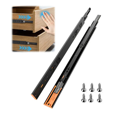 Par De Correderas Para Cajón Tipo Push Open, Extensión Total 18 Pulgadas, Montaje Lateral, Rieles Con Balines Para Gabinete De Cocina, Capacidad De Carga 100 Lb | MercadoLibre