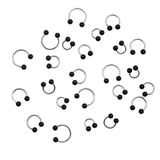 Piercing Circular Barbell Uv Negro Mix De Medidas 10 Unds