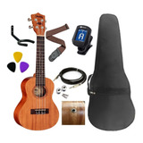 Kit Ukulele Shelby Su23m Elétrico + Acessórios Da Foto. 