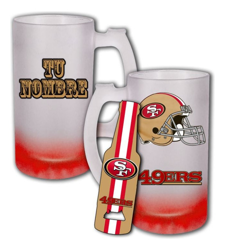 Tarro Cervecero Nfl  Destapador Personalizado Varios Modelos