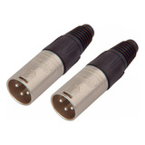 Neutrik® Nc3mxx® 2 Conectores Xlr Plata Macho Nuevo 