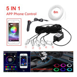 5 En 1 Luz Interior Del Coche Tira De Led 6m Rgb App Control